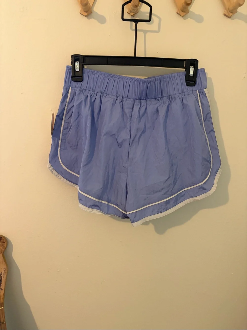 NWT Free People Periwinkle Athletic Shorts with White Piping
